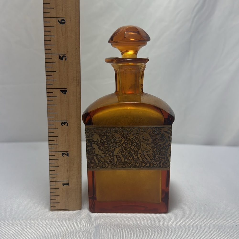Moser Signed Art Nouveau Amber Glass Decorative Bottle - Picture 12 of 14